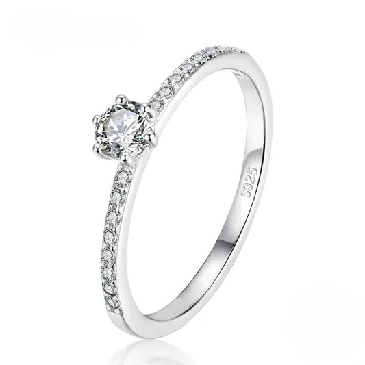 NobleJewels-Edellmetall Ring mit mittlerem *Diamanten